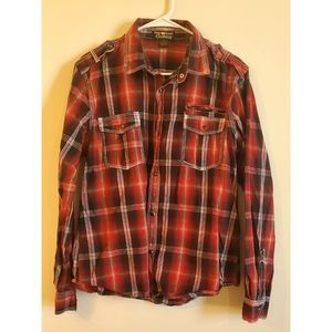 Men's red and black flannel